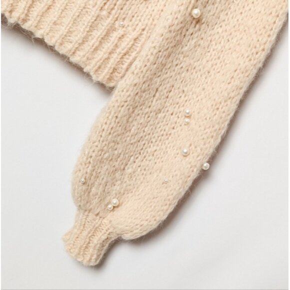 ARITZIA WILFRED Le Fou Shimmy Sweater Pearl Gisele Alpaca Wool Crew XS Aritzia - Picture 11 of 15